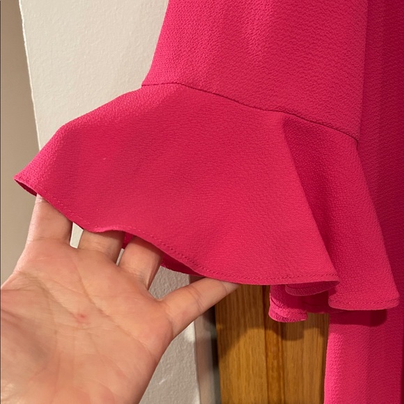 CeCe Fuchsia Ruffle Sleeve Blouse - Picture 4 of 6